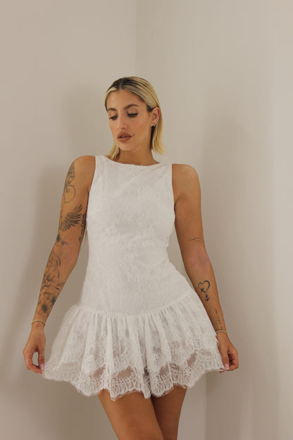 Playsuit pizzo bianco