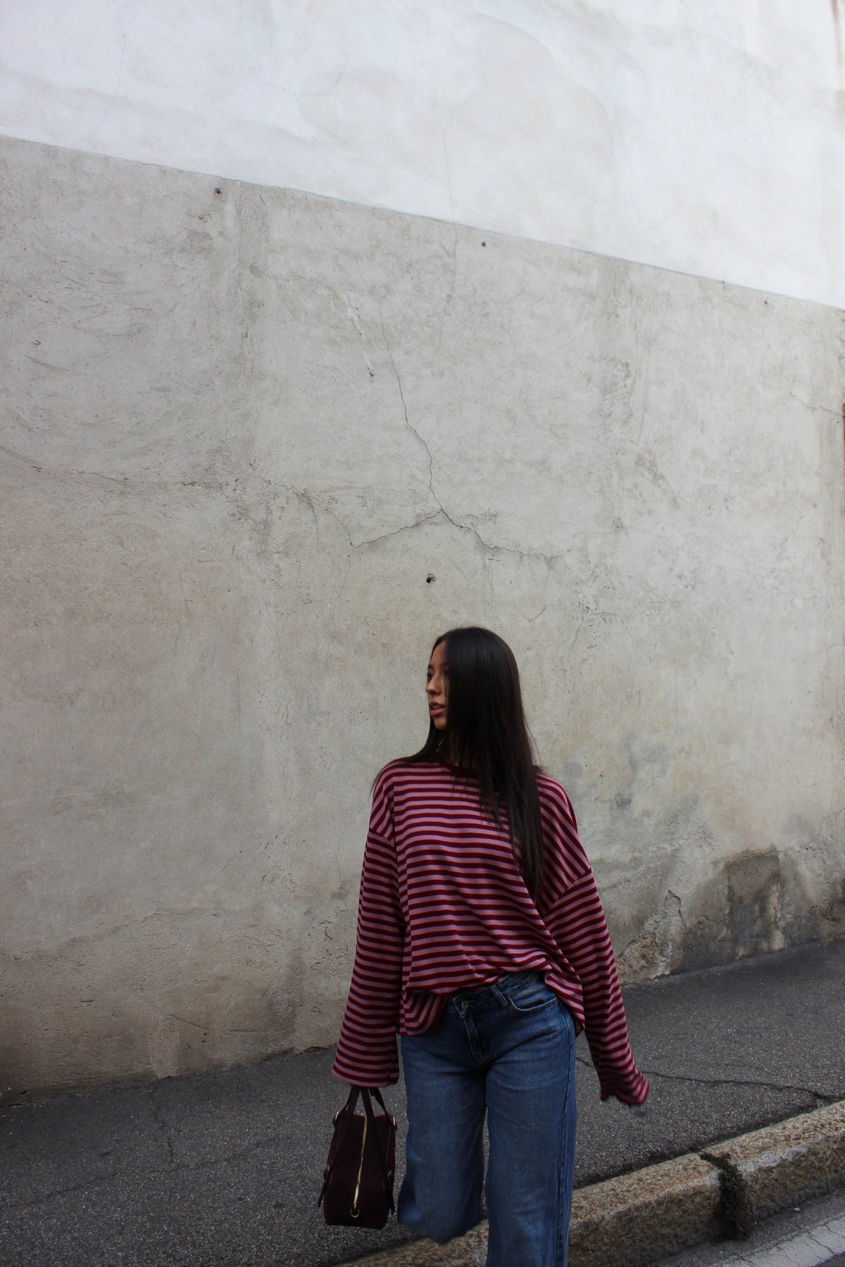Maglia striped bordeaux
