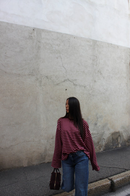 Maglia striped bordeaux