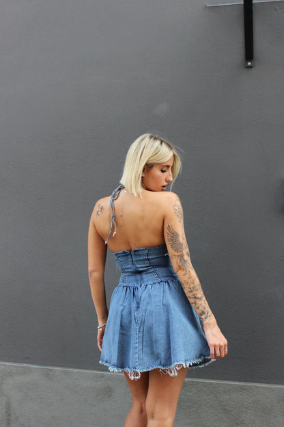 Denim corset dress