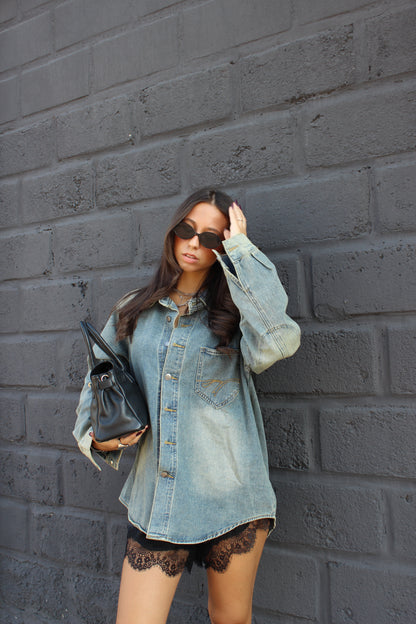 Maxi camicia jeans