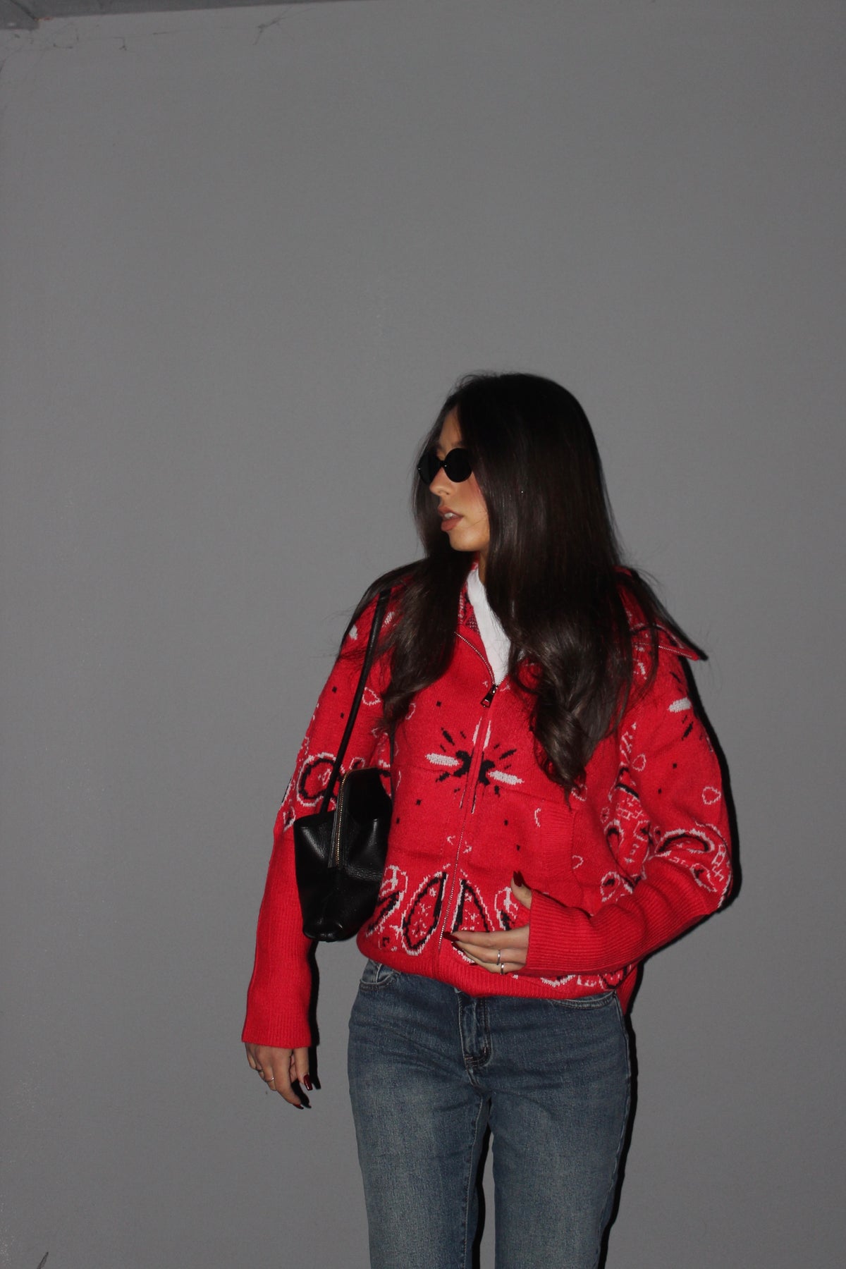 Cardigan Paisley rosso