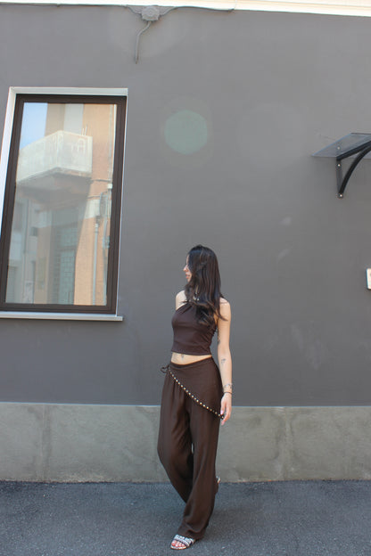 Pantalone con Pareo Cioccolato