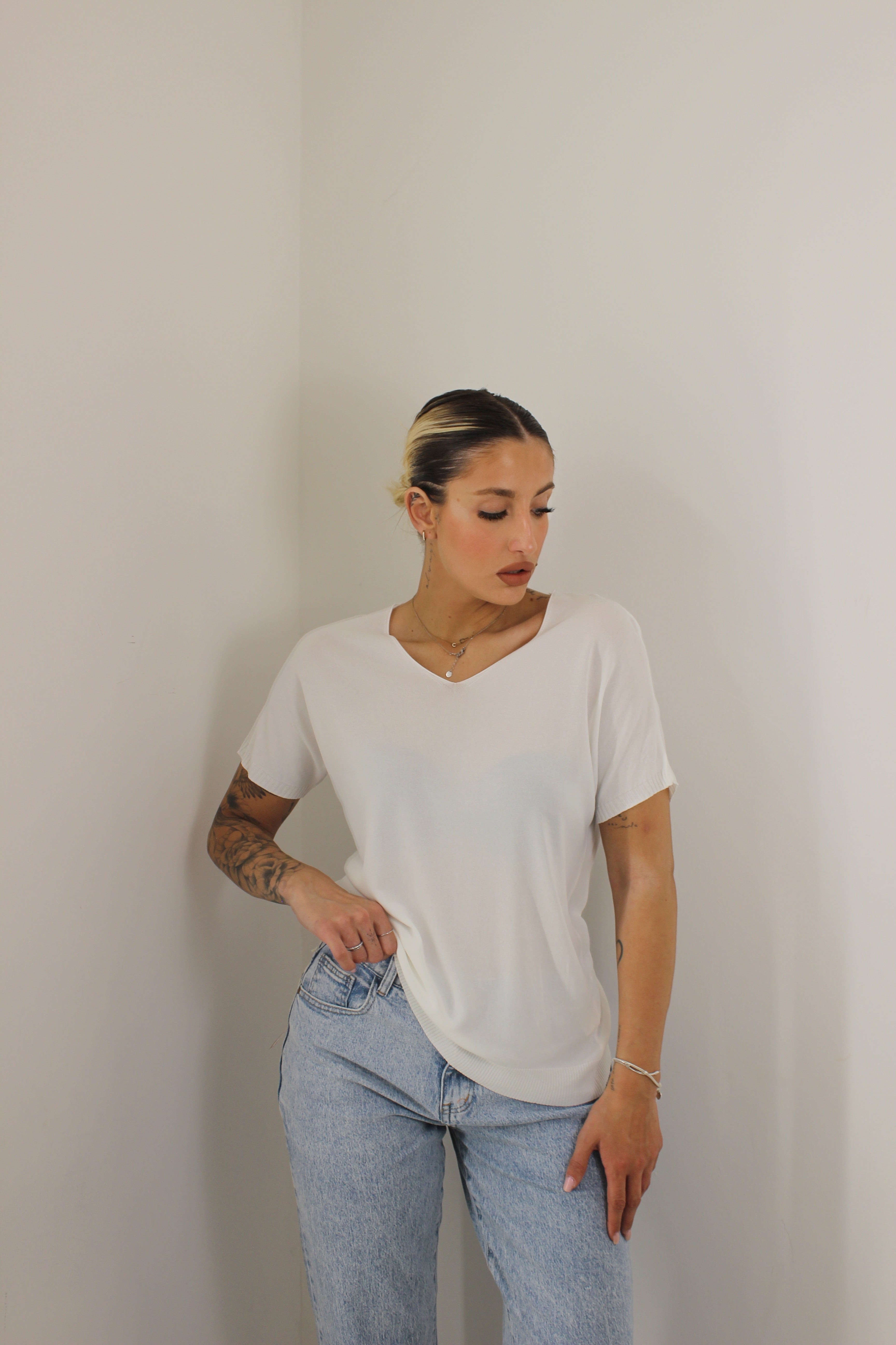 Maglia Viscosa Bianco