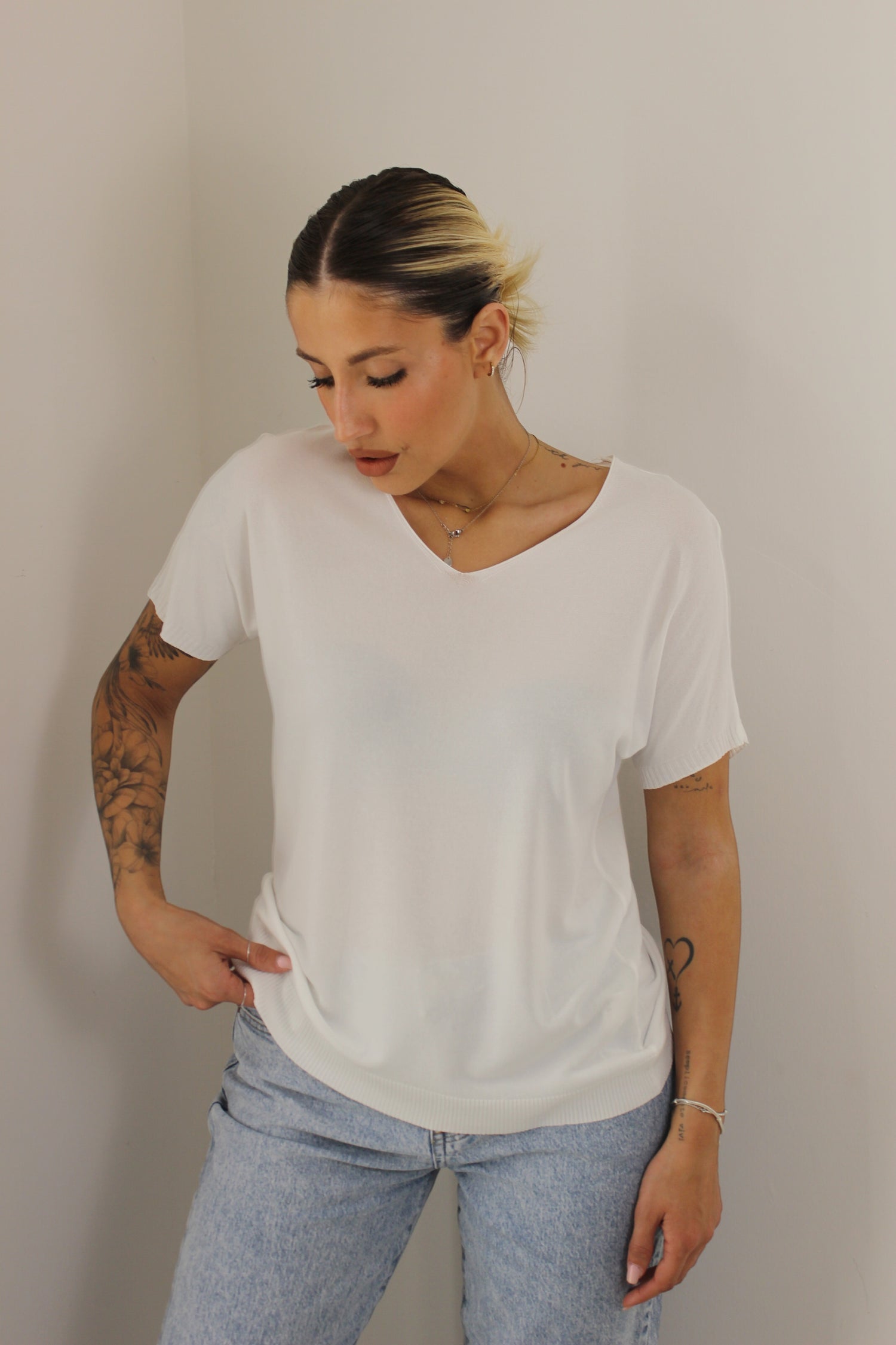 Maglia Viscosa Bianco