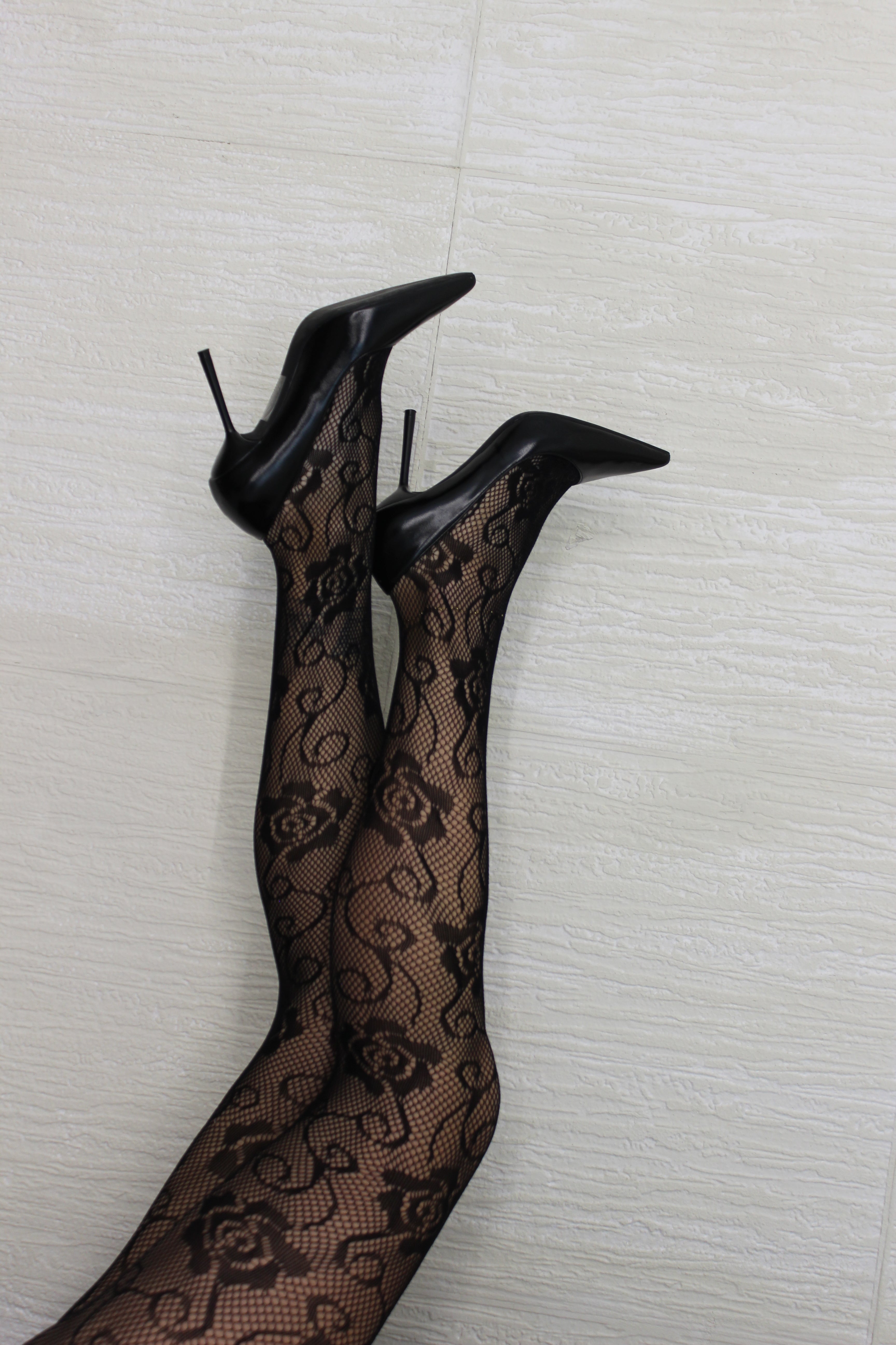 Collant a rete effetto pizzo