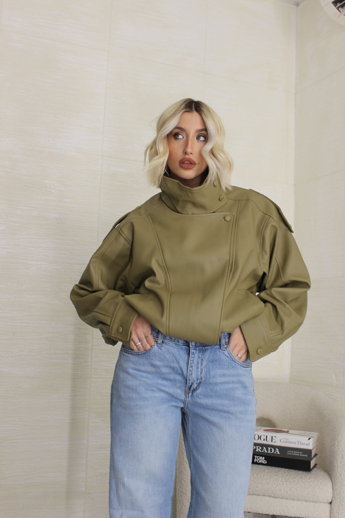 Bomber Ecopelle verde