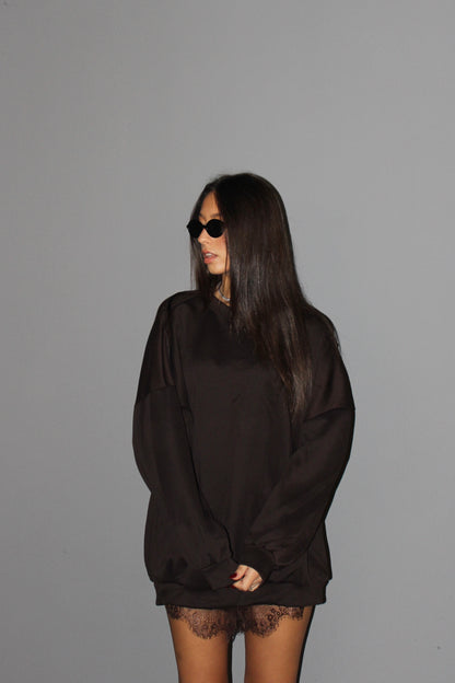 Maxi felpa cut out cioccolato