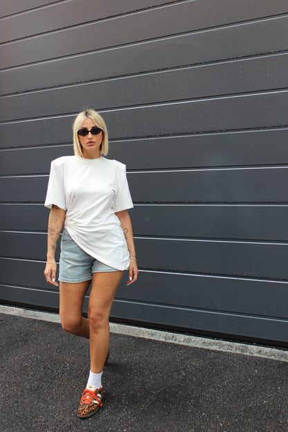 T-shirt lumina drappeggio