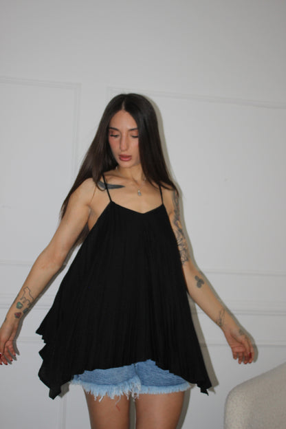 Blusa plissè Nero