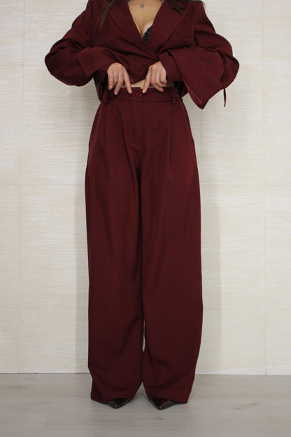 Tailleur chiusura laterale bordeaux