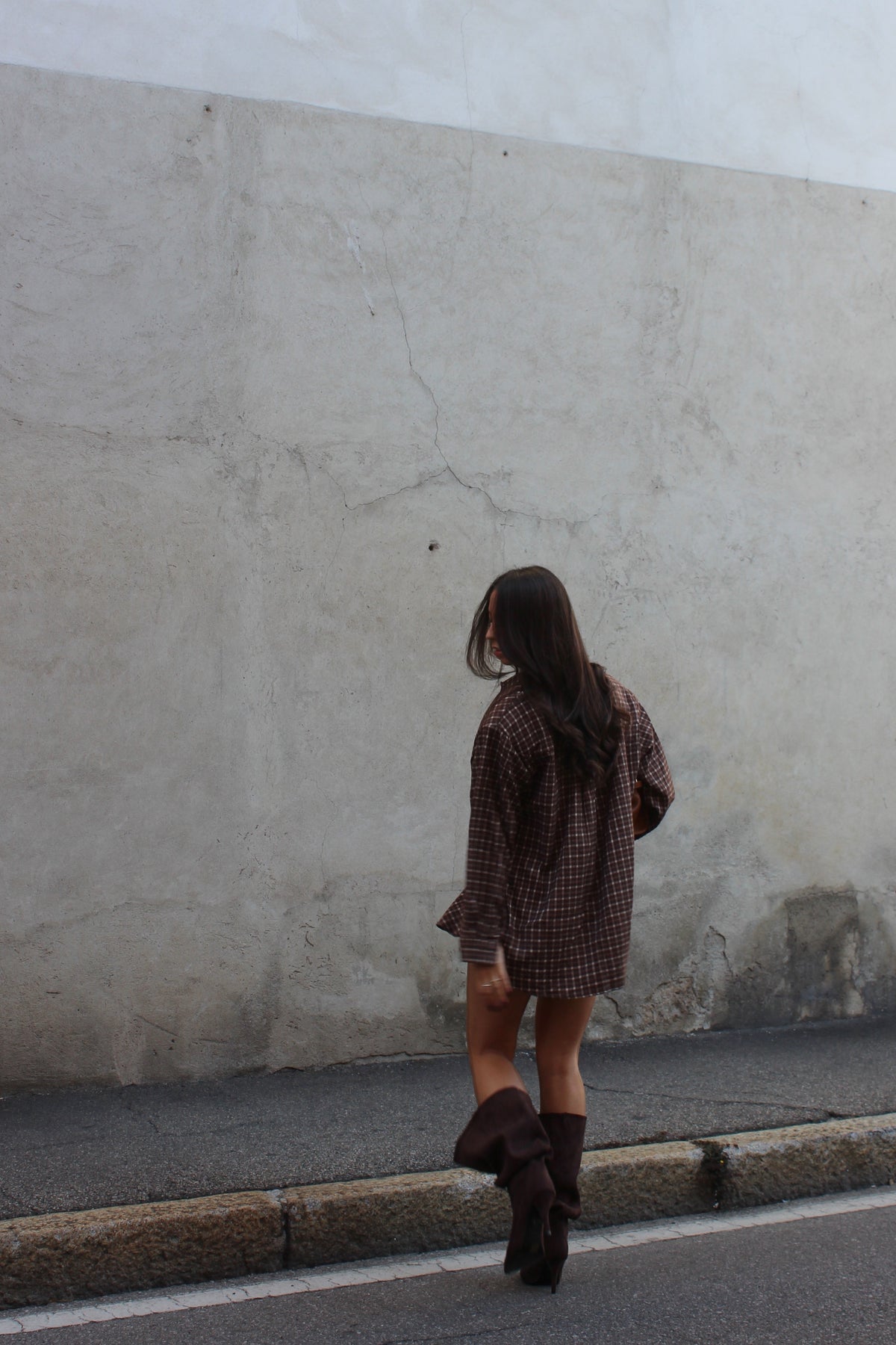Camicia check cioccolato
