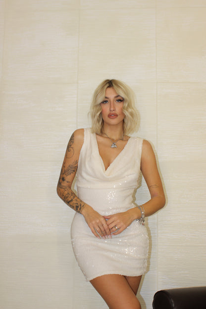 Tubino con Paillettes Bianco