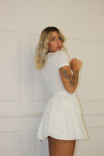 Gonna Balloon Strass Bianco