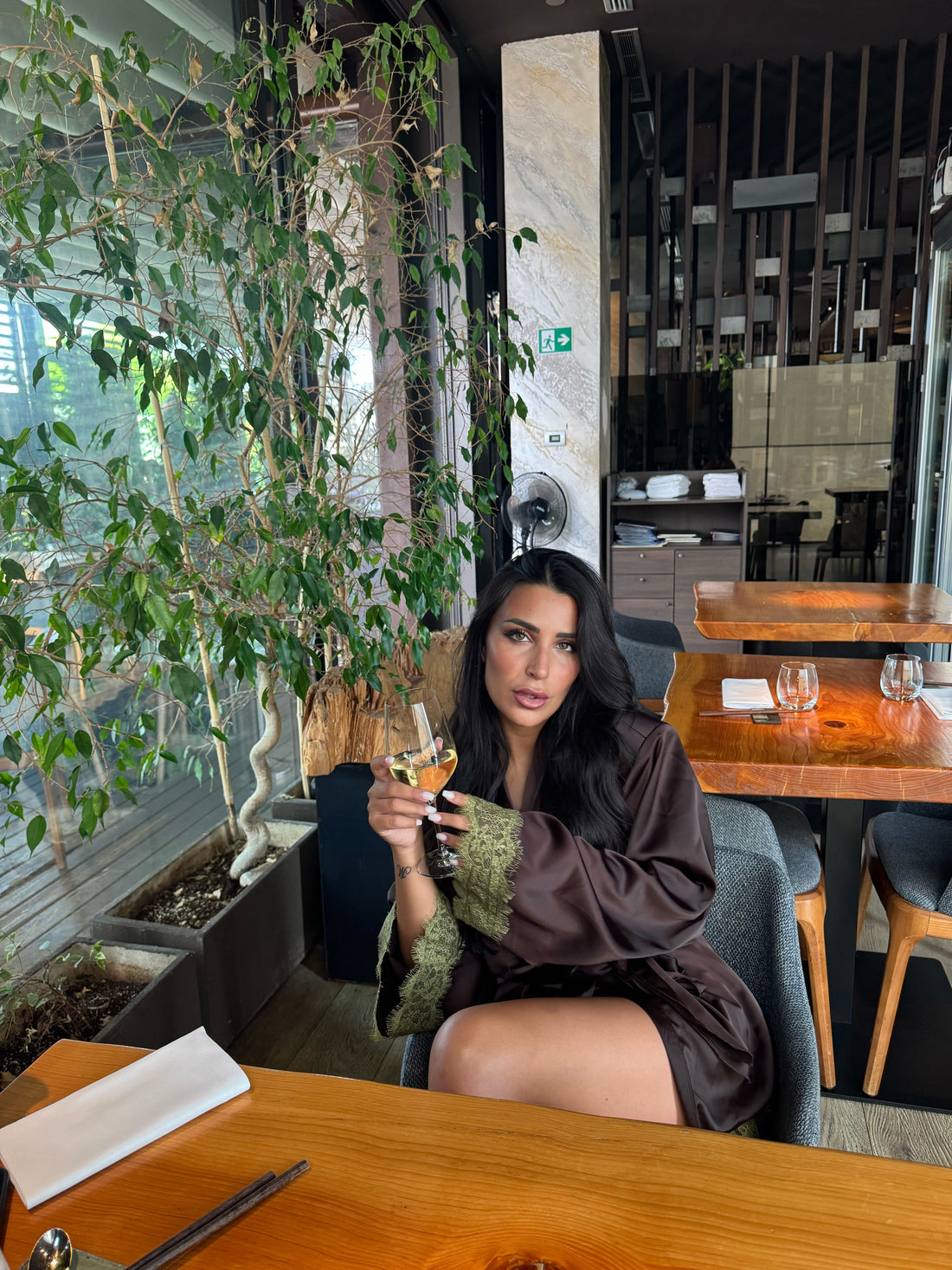Abito kimono Chantal cioccolato
