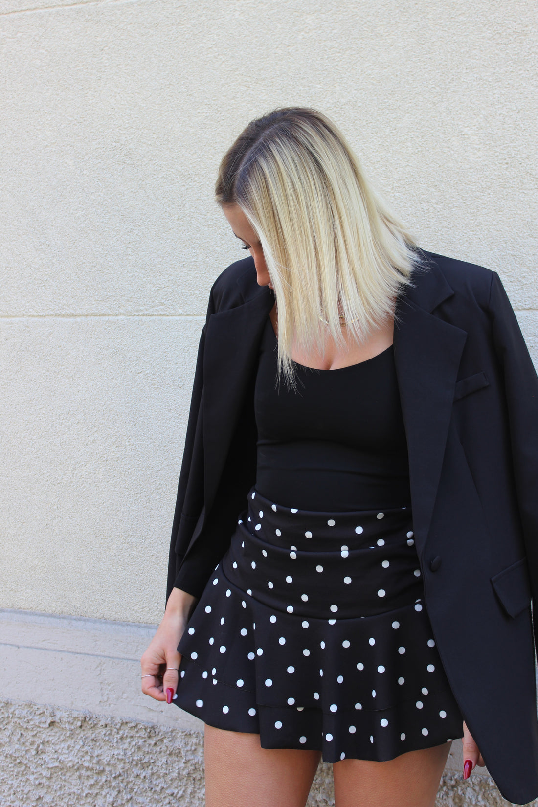 Minigonna Pois Nero