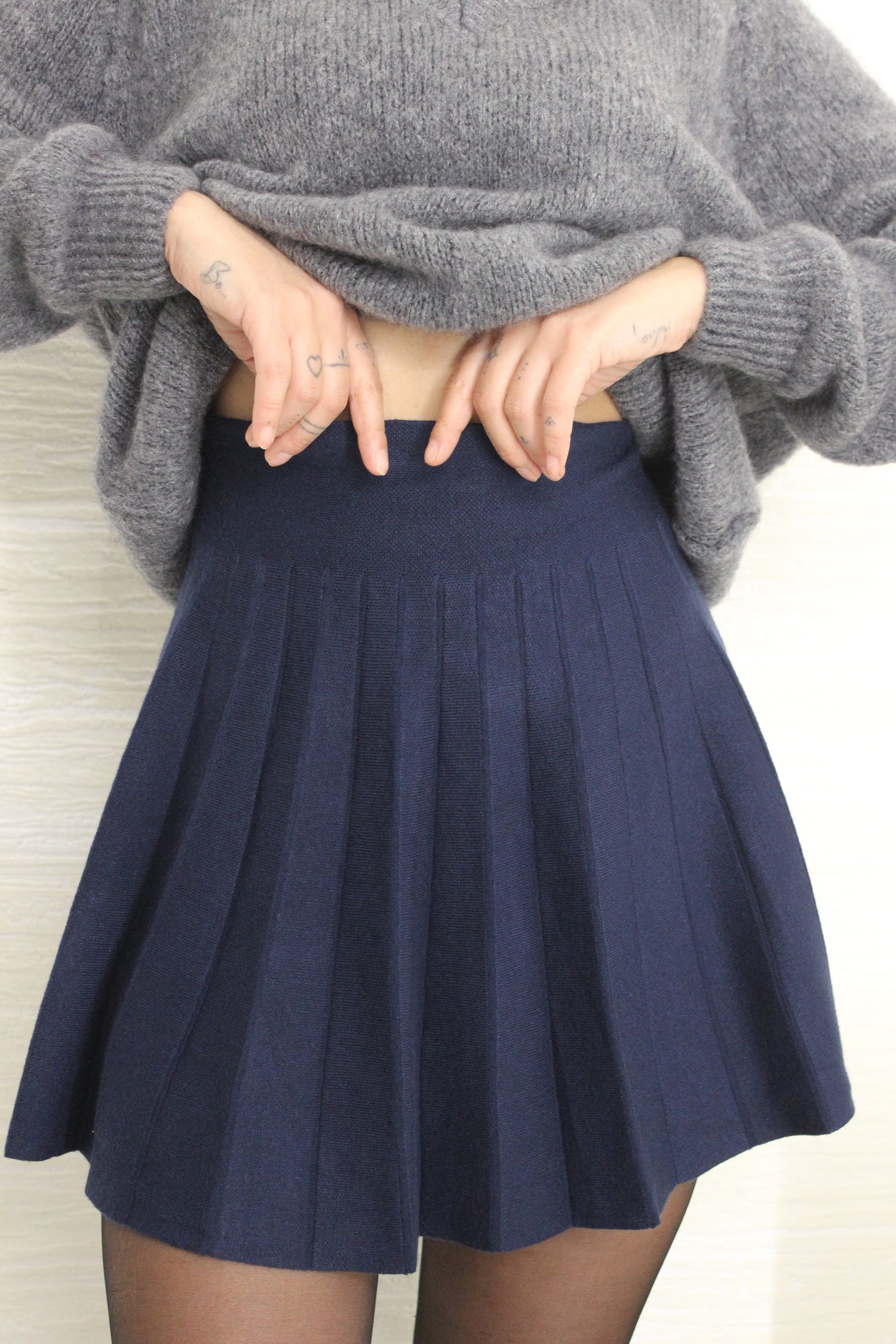 Gonna in viscosa Blu