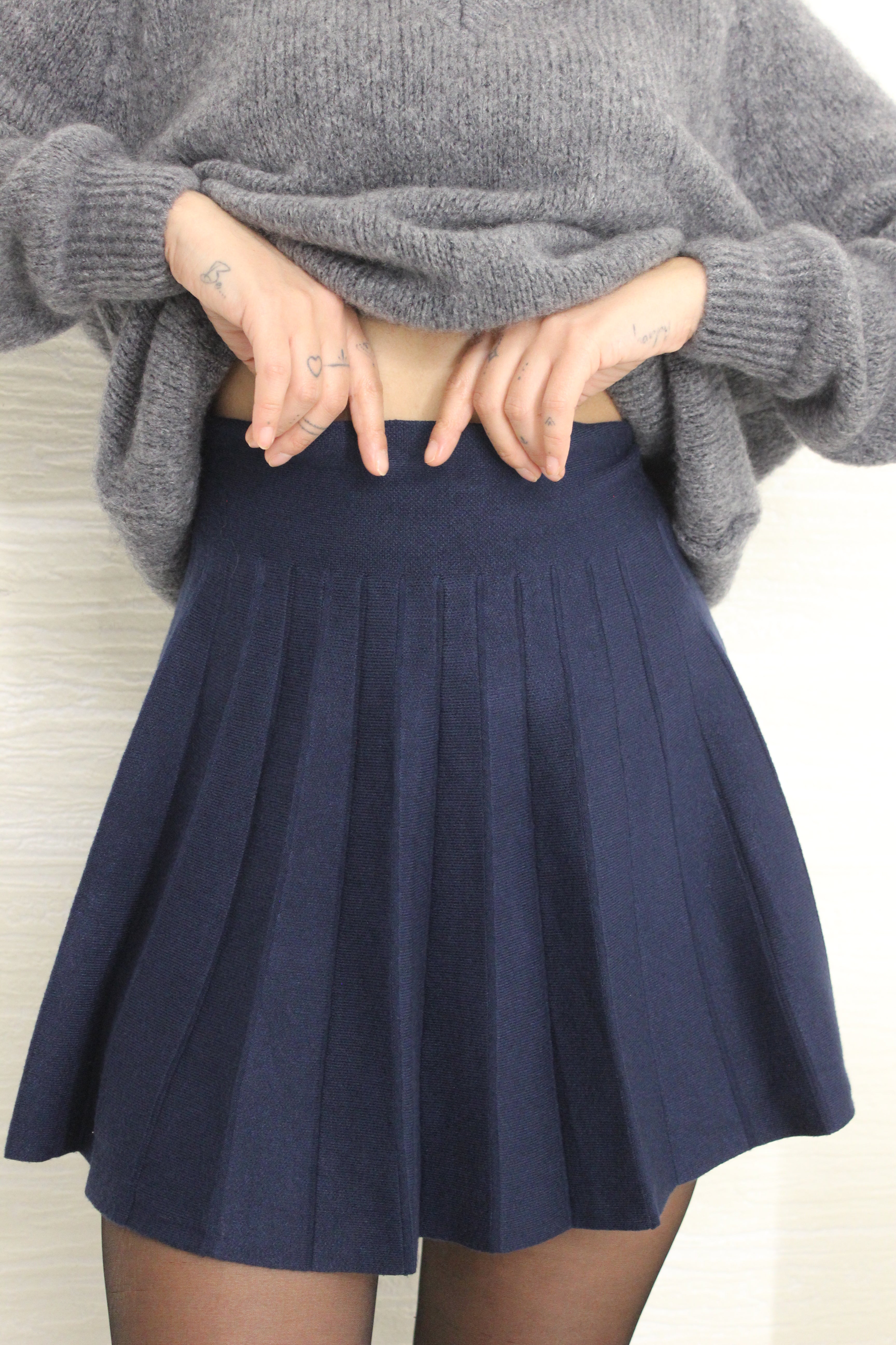 Gonna in viscosa Blu