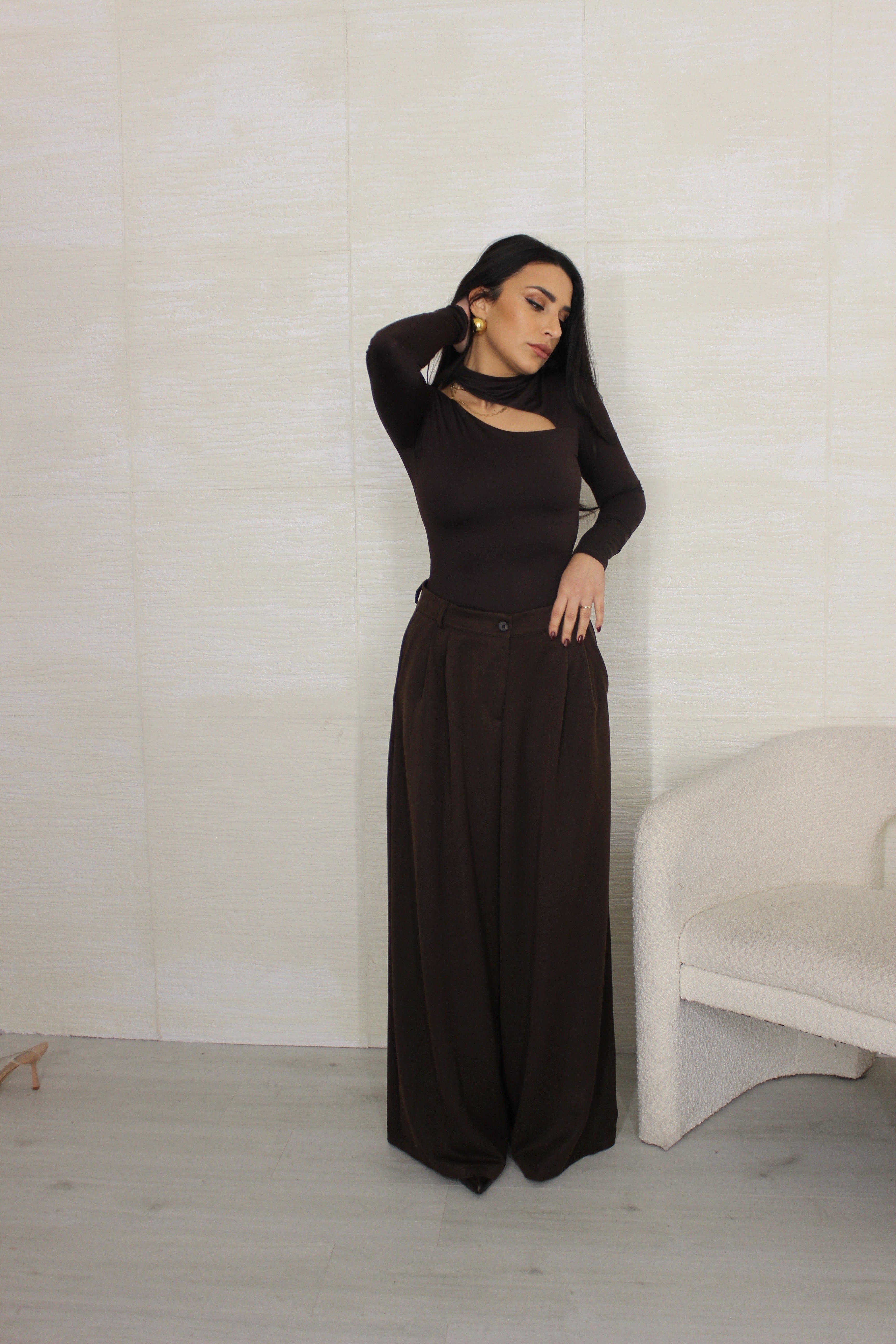 Pantalone ampio cioccolato