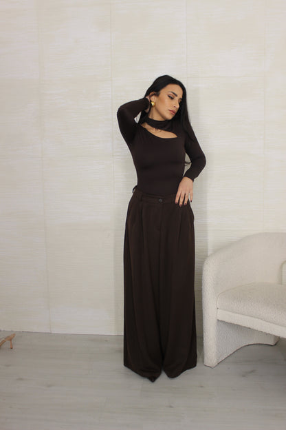 Pantalone ampio cioccolato