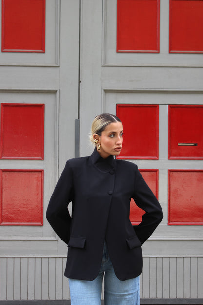 Blazer con chiusura laterale Nero