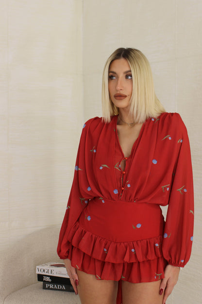 Playsuit primavera Rosso