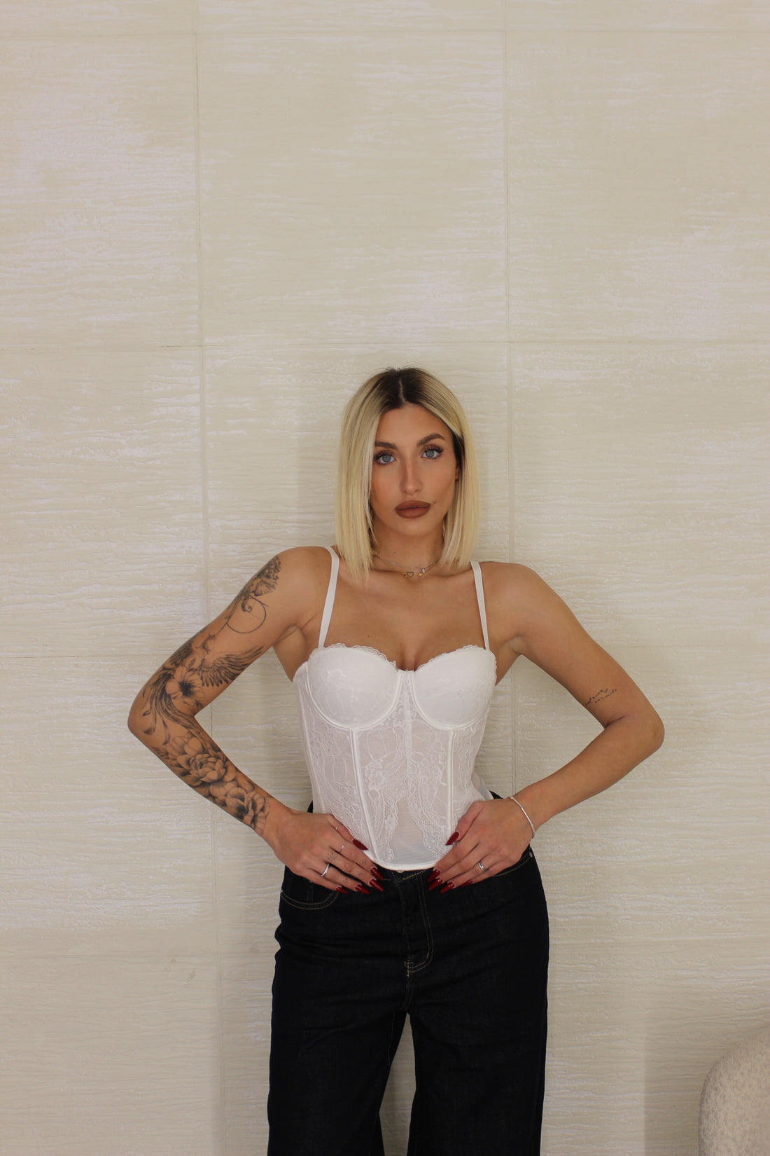 Corset in pizzo Bianco