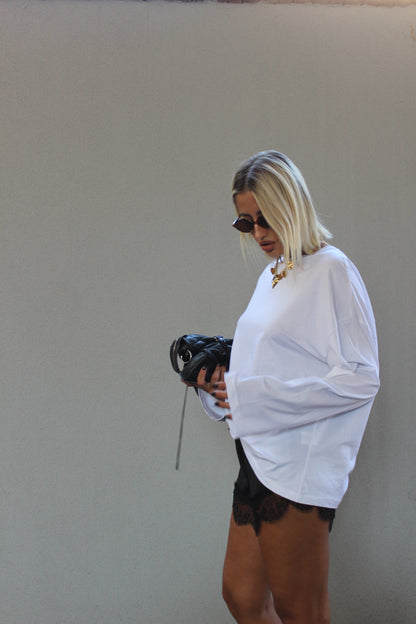 extra longsleeve lumina bianca