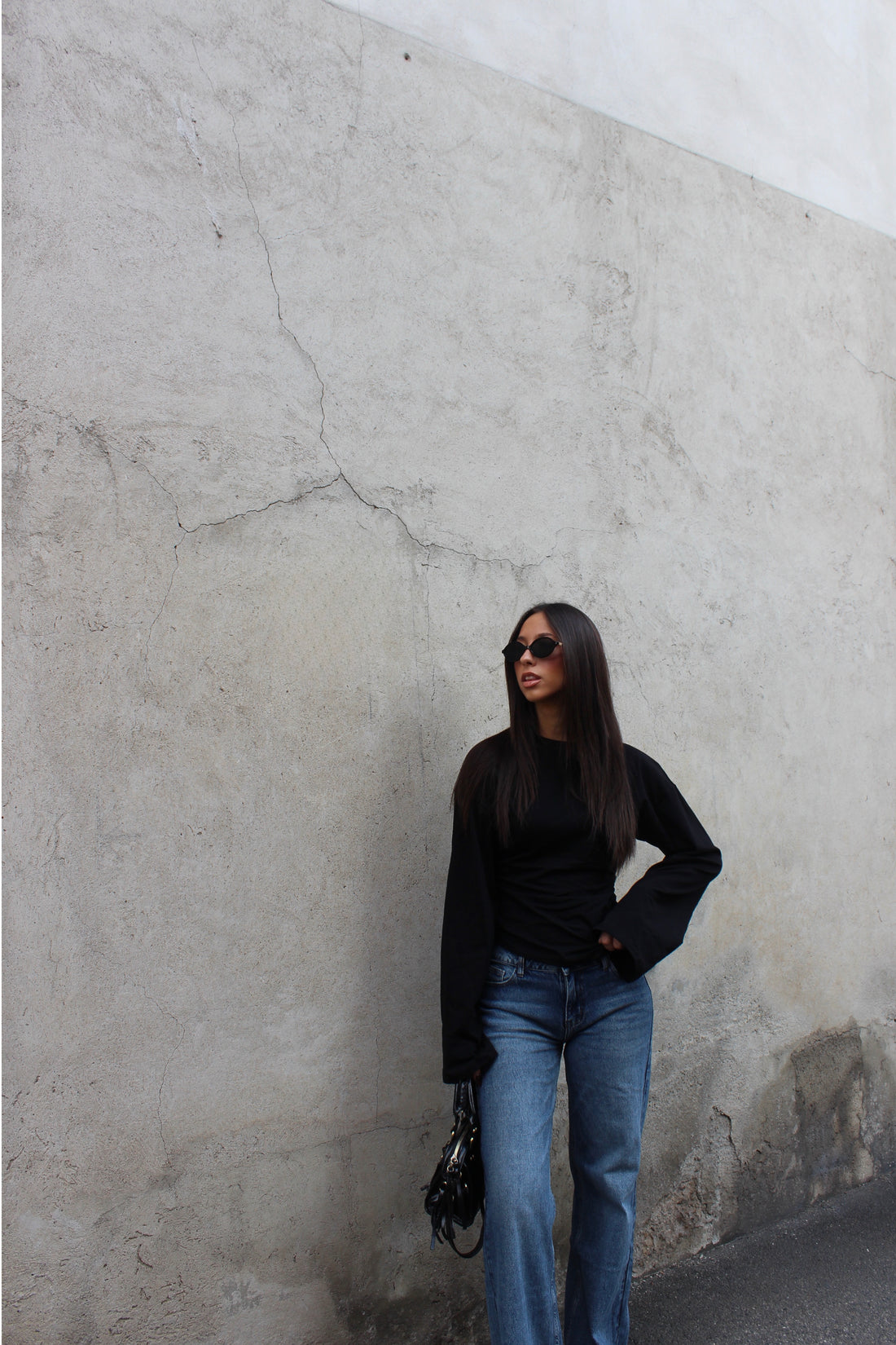 Maglia midi longesleeve nero