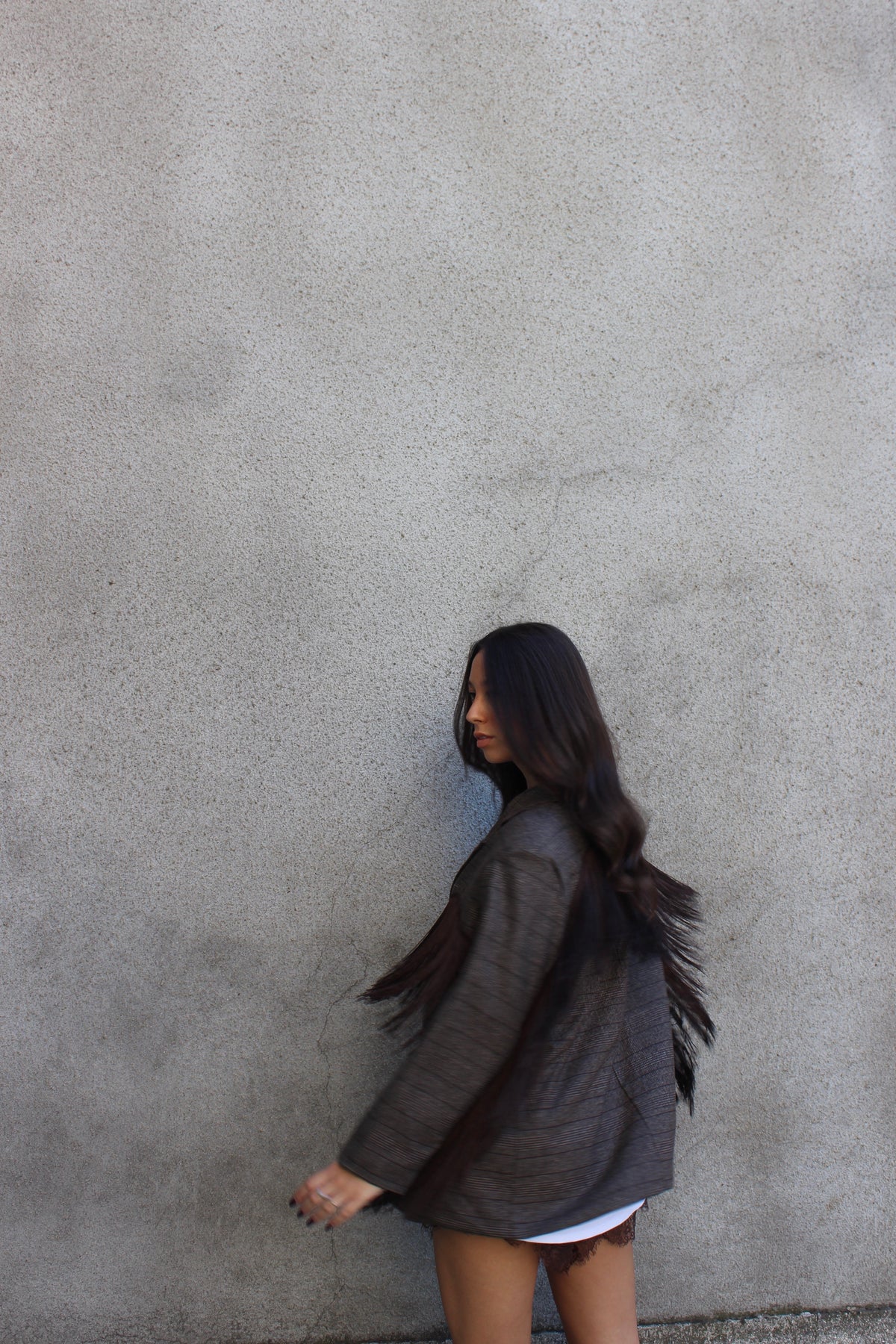 Blazer fringes cioccolato