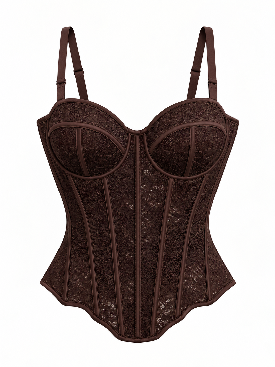 Bustier pizzo cioccolato