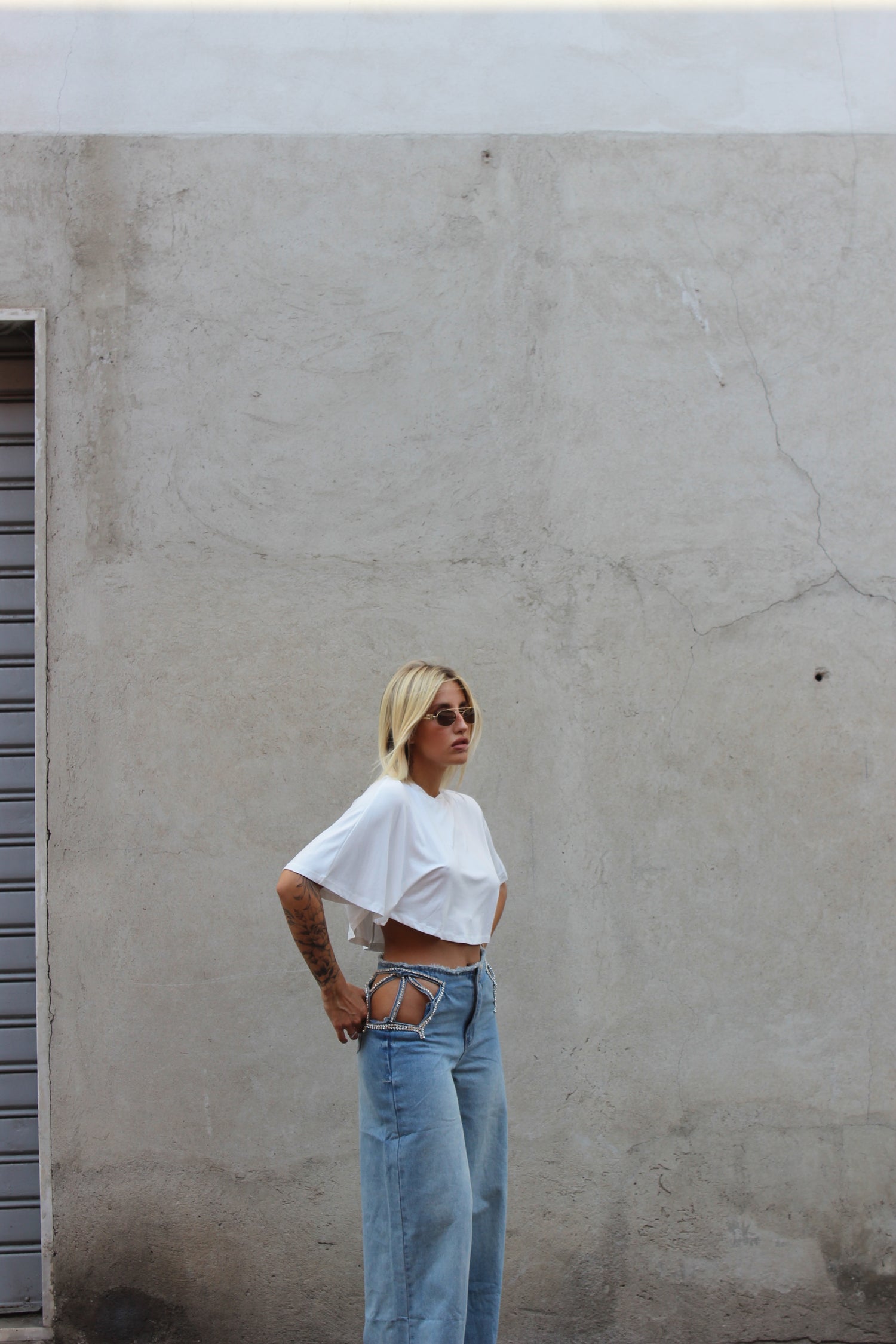 t-shirt crop bianca