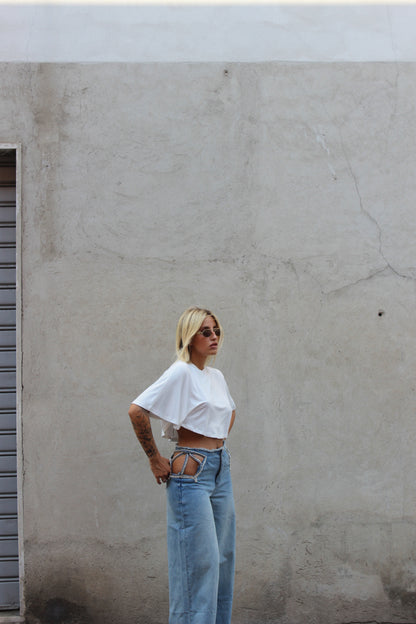 t-shirt crop bianca
