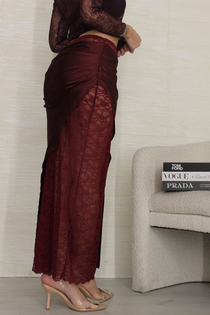 Gonna Lumina Pizzo Bordeaux