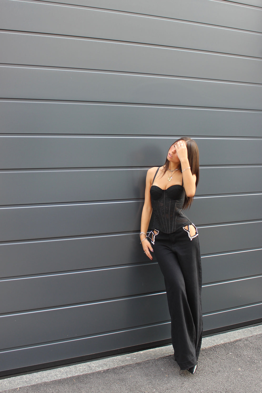 Bustier pizzo nero