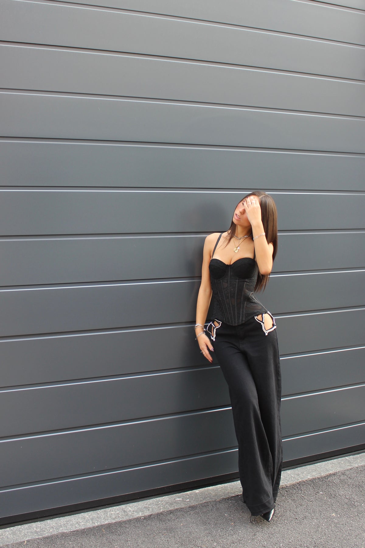 Bustier pizzo nero