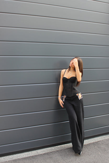 Bustier pizzo nero