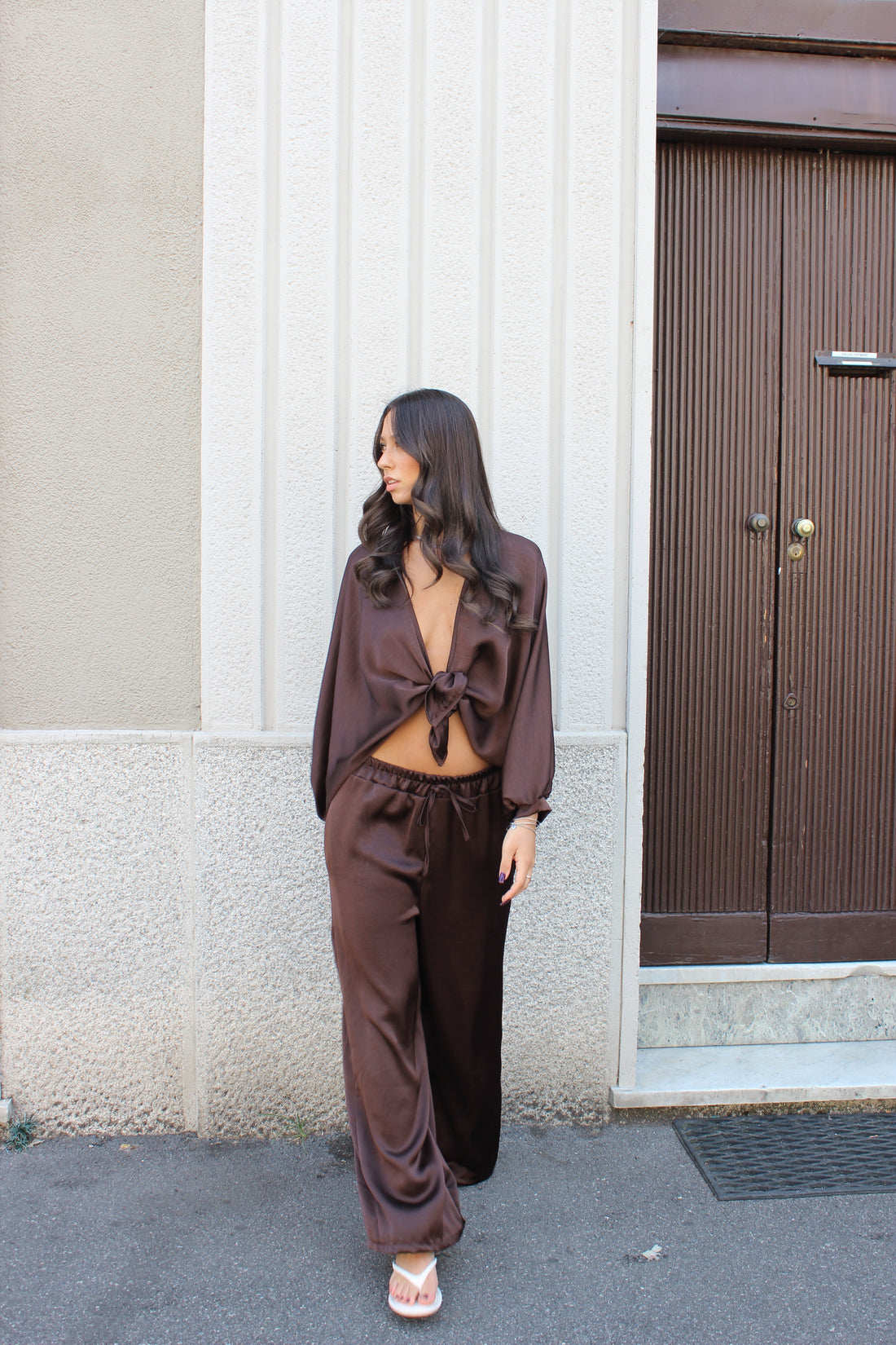 Pantalone ally cioccolato