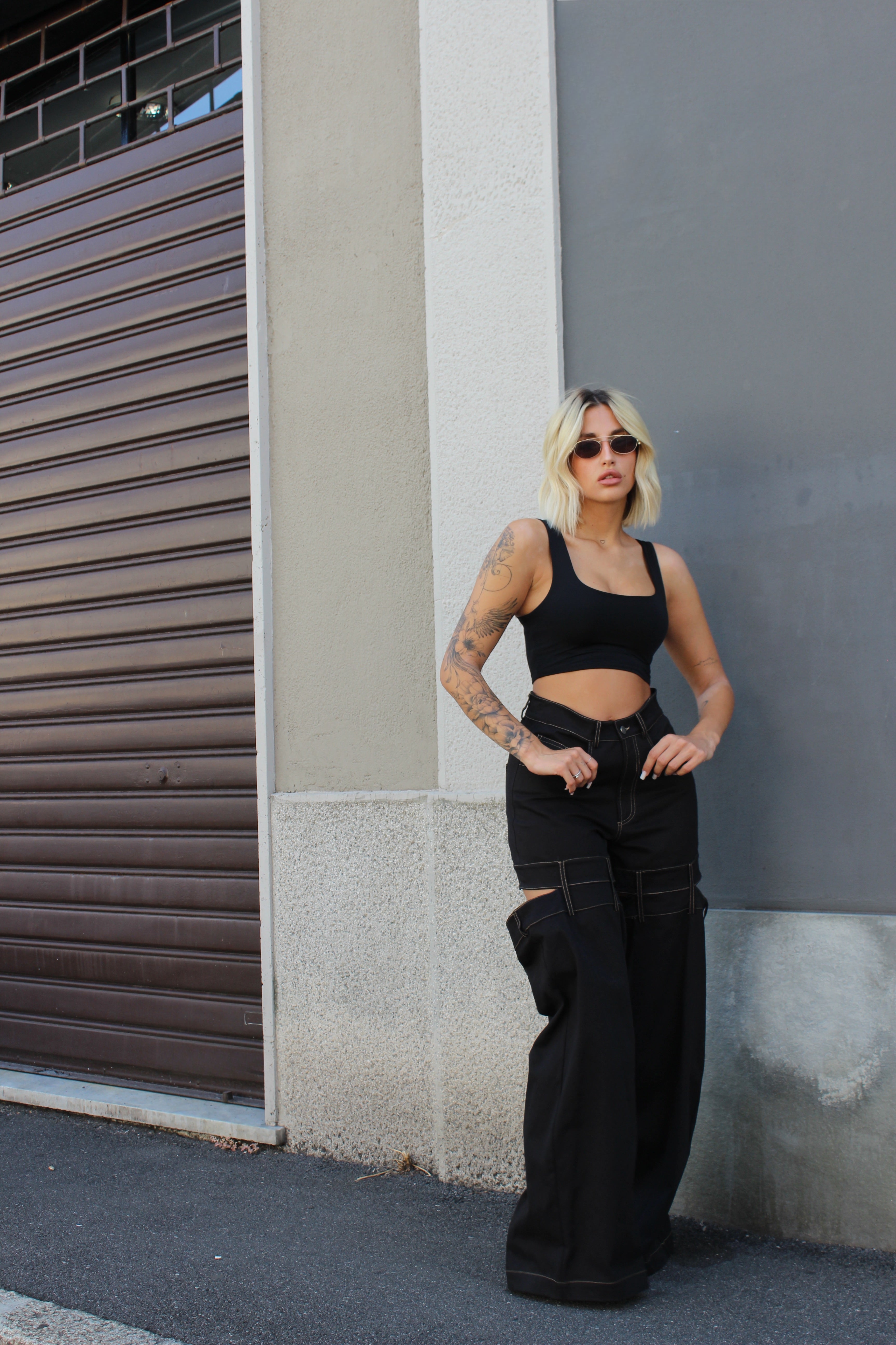 Pantalone cut nero
