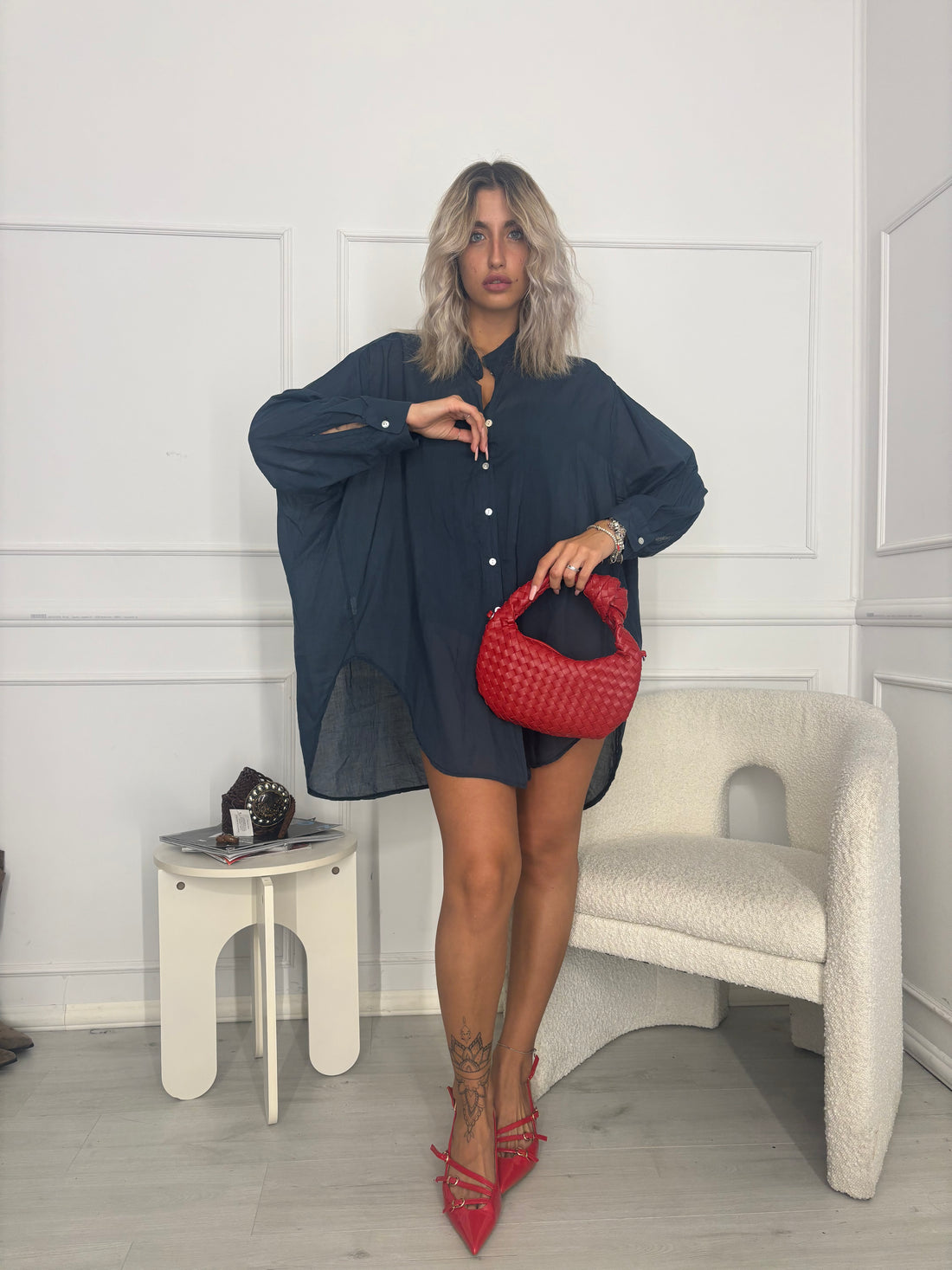 Maxi Camicia Blu