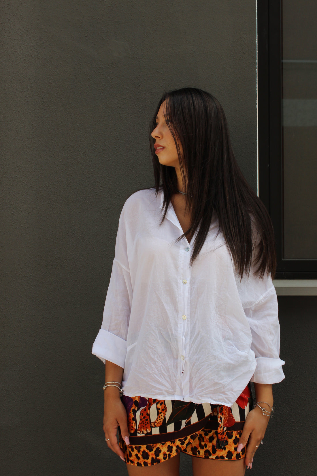 Camicia 100% cotone bianca