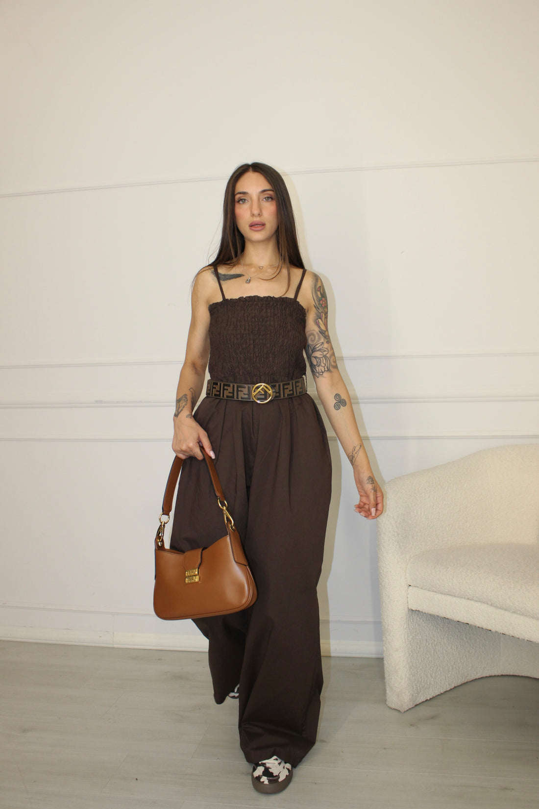 Jumpsuit in Cotone Chocolate