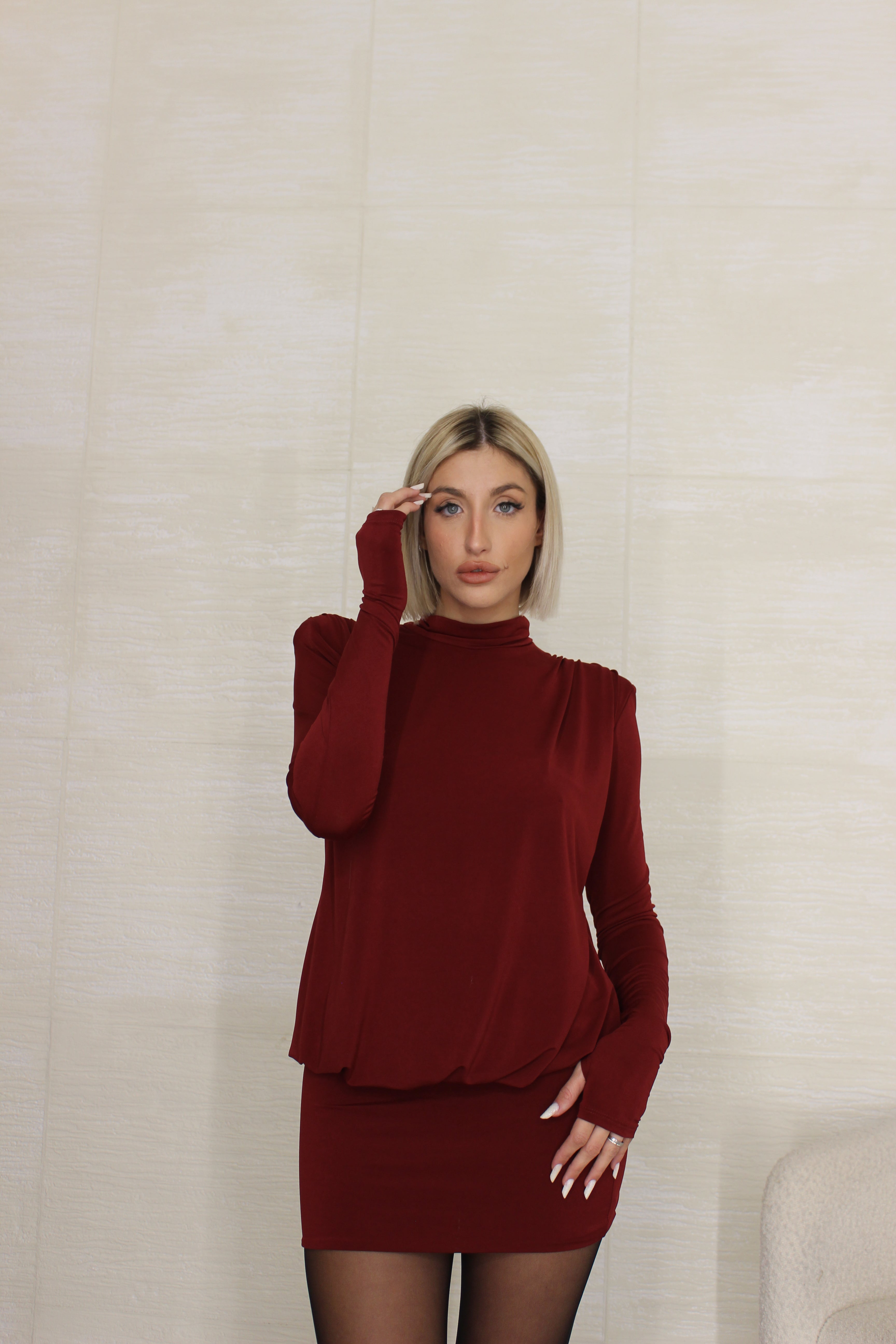 Abito Con schiena scoperta Bordeaux