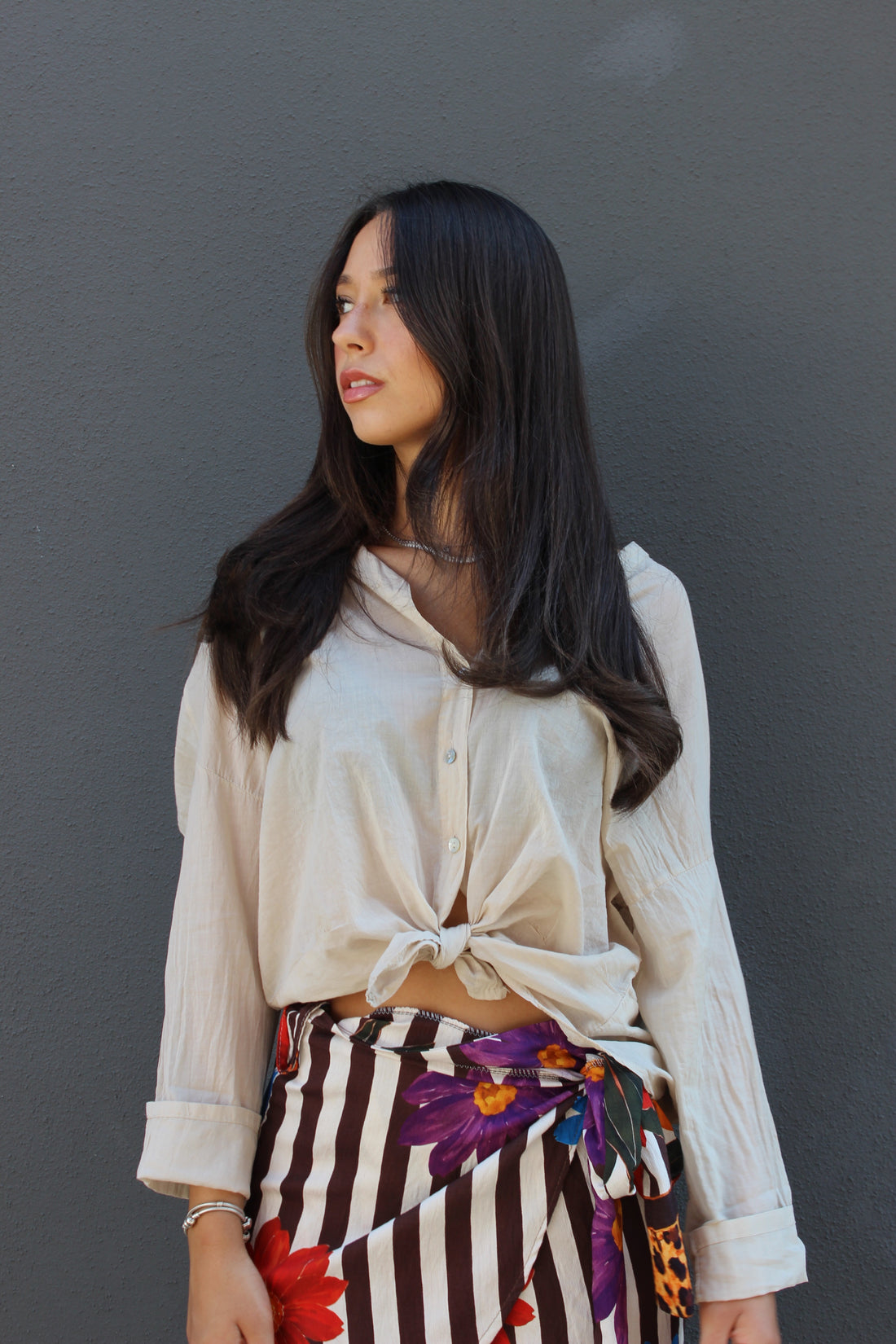 Camicia 100% cotone panna