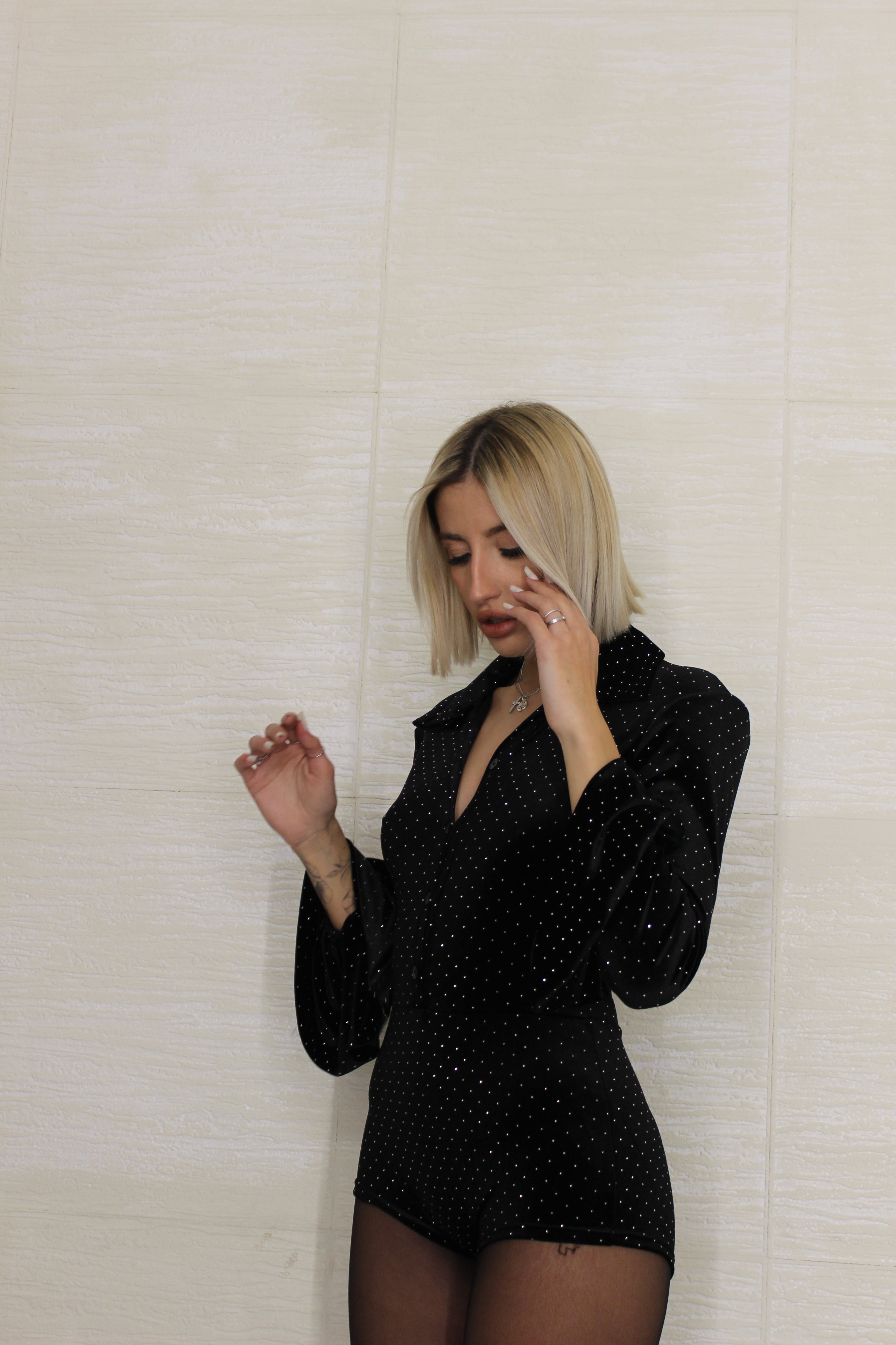 HotPlaysuit Velvet Nero