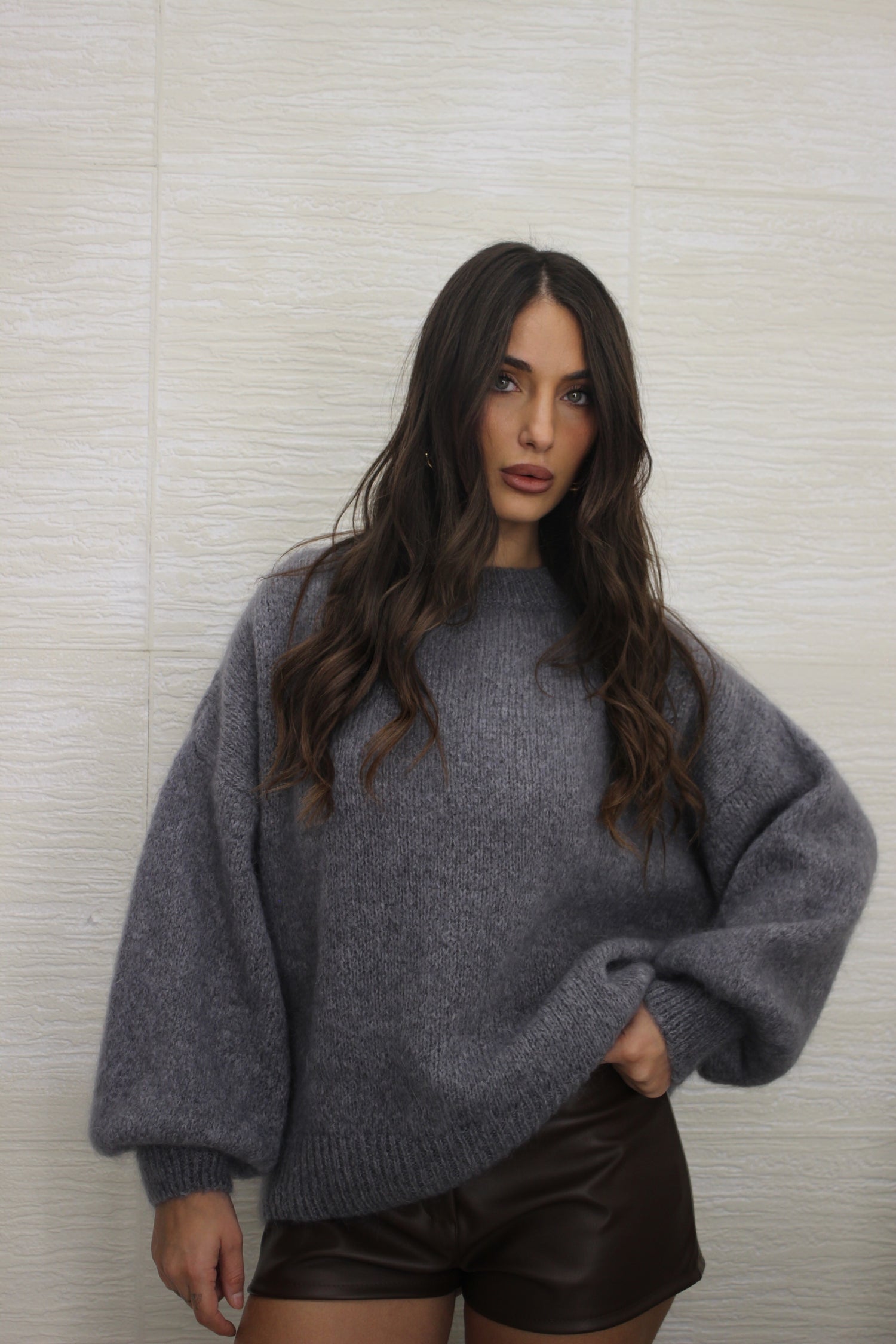 Pull in mohair Grigio