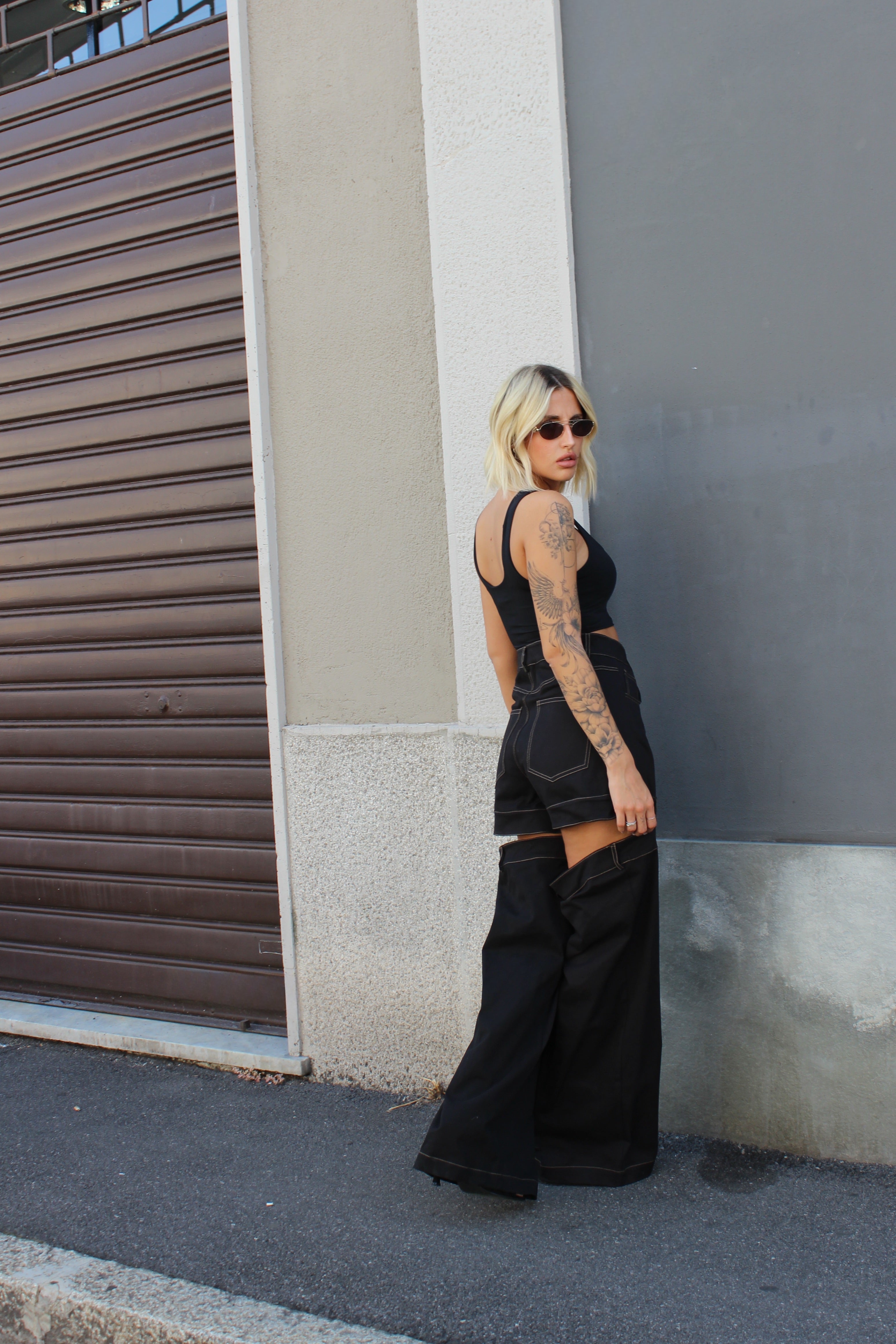 Pantalone cut nero