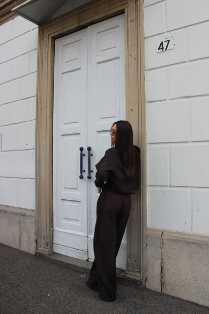 Tailleur gessato cioccolato