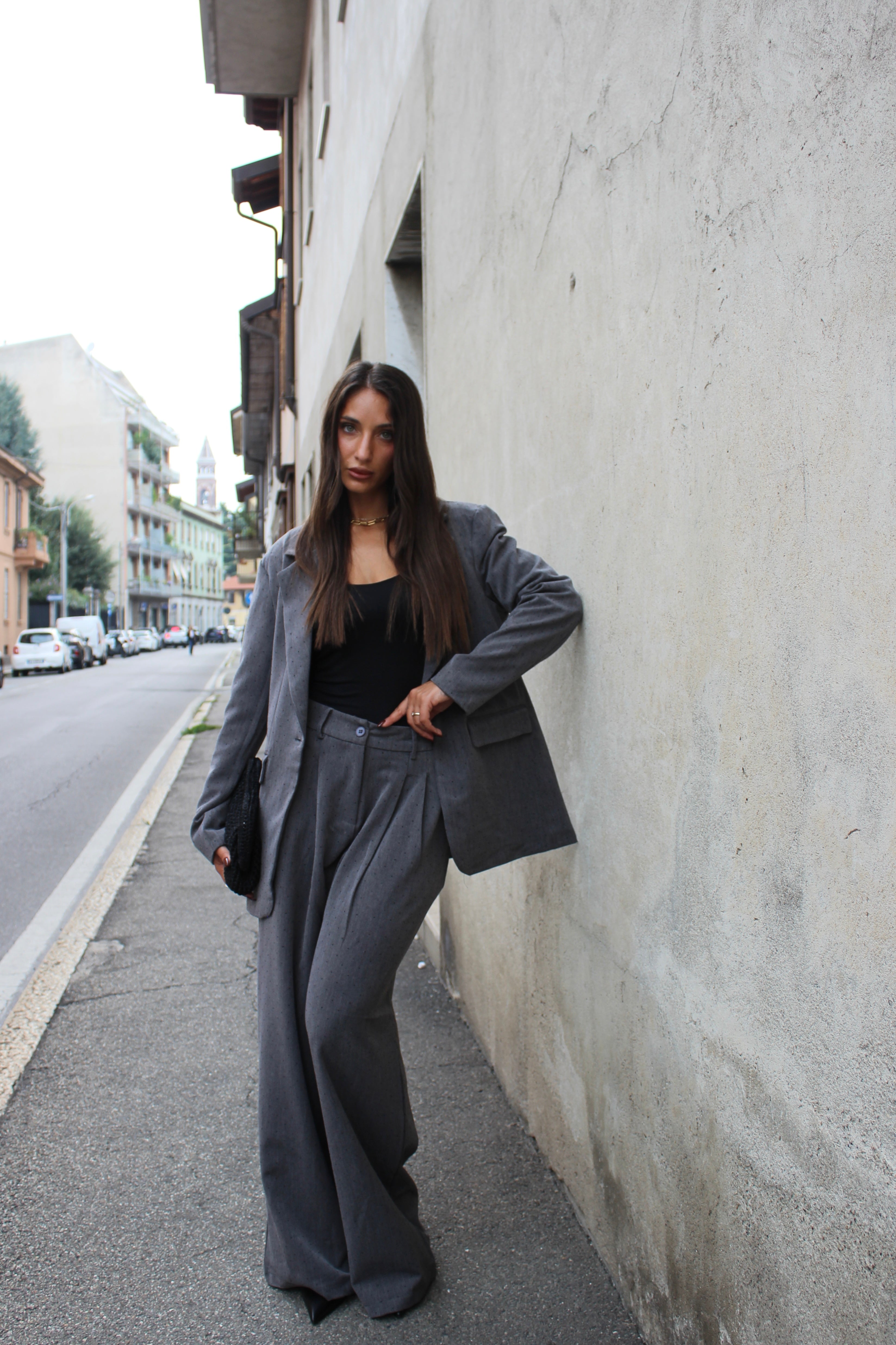 Completo Microstrass Grigio