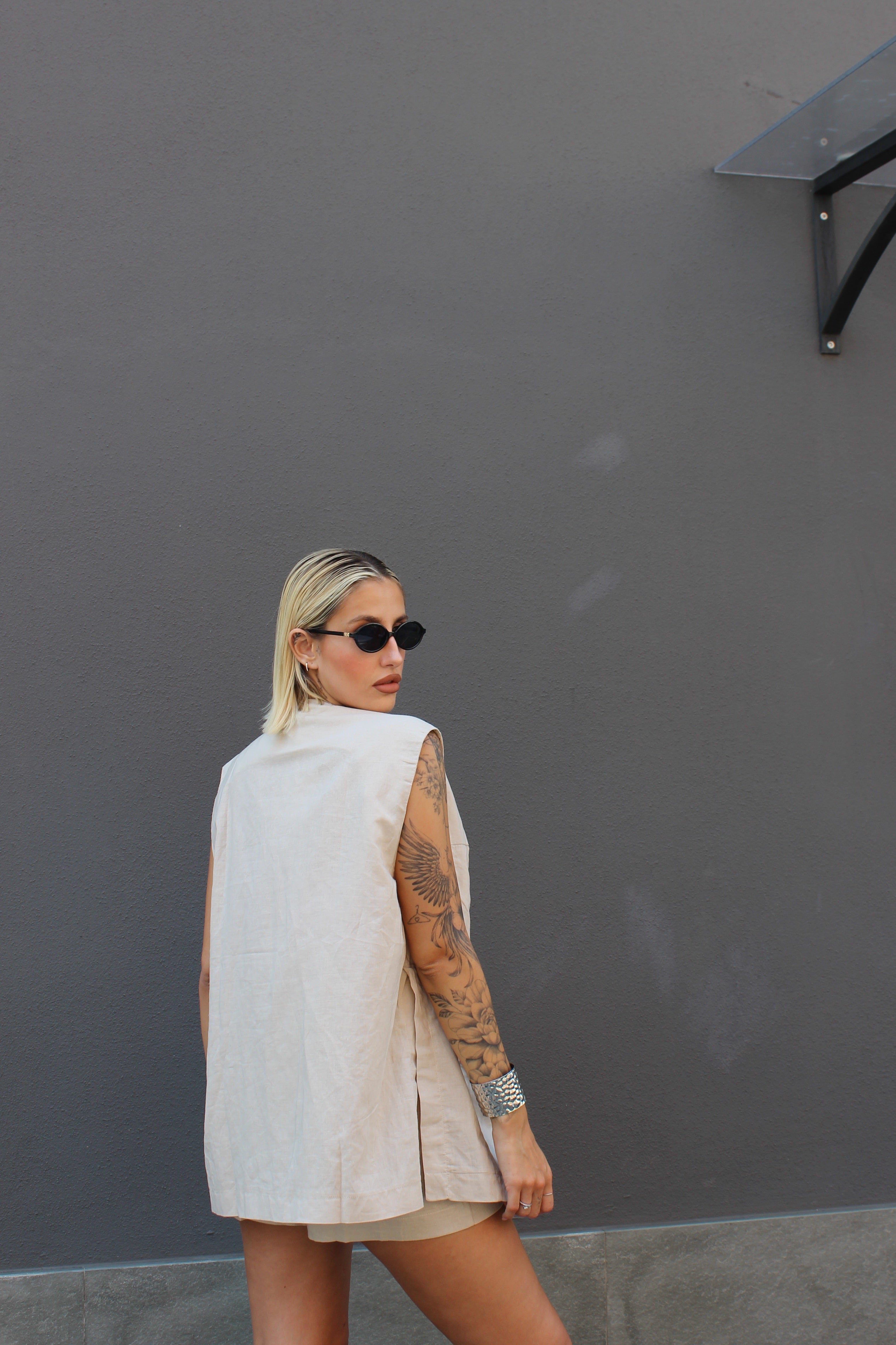 Coordinato beige gilet